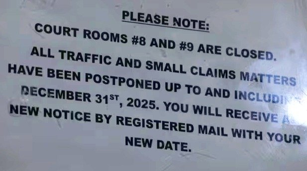 Courtrooms across Newfoundland and Labrador suddenly shut